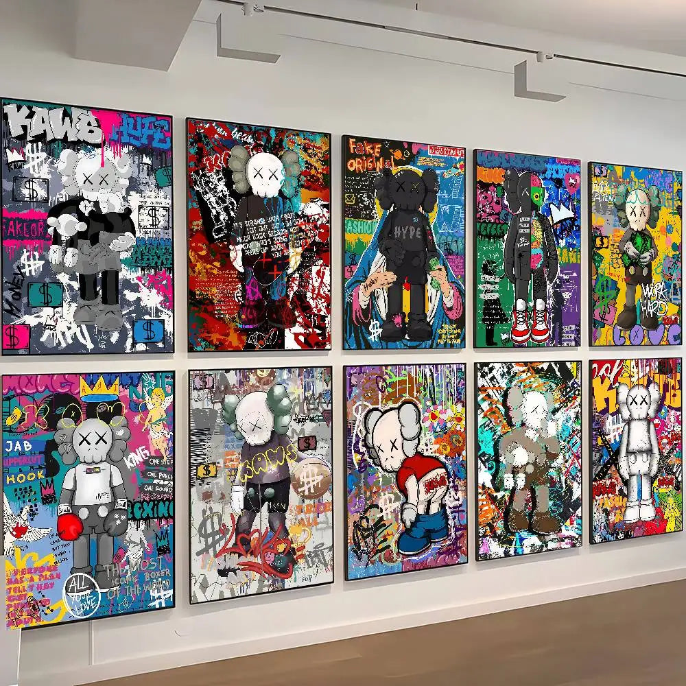 Kaws Graffiti Violent Teddy Bear Poster Print