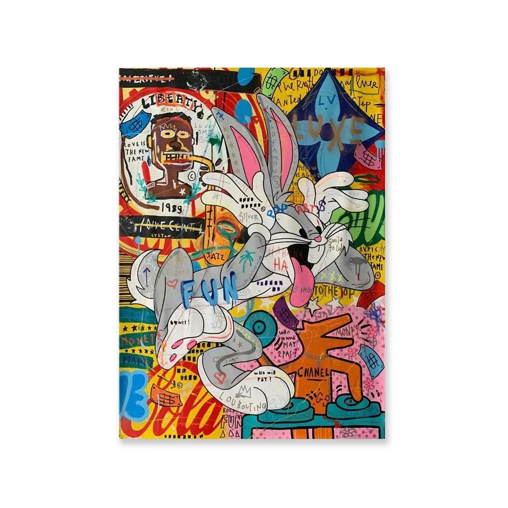 MINISO Bugs Bunny Banksy Pop Art Canvas